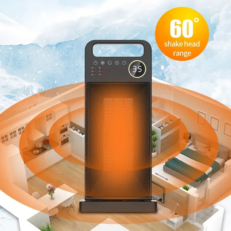 2000W Electric Space Heater with Remote Control Touch Screen Oscillating Heater