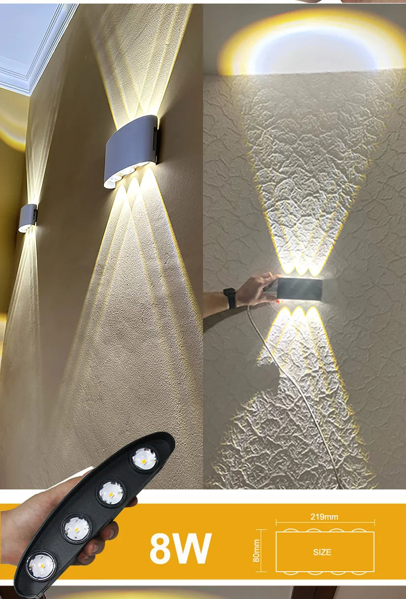 Waterproof LED Wall Light – 8W 12W Aluminum IP65 Lamp for Outdoor & Indoor Use