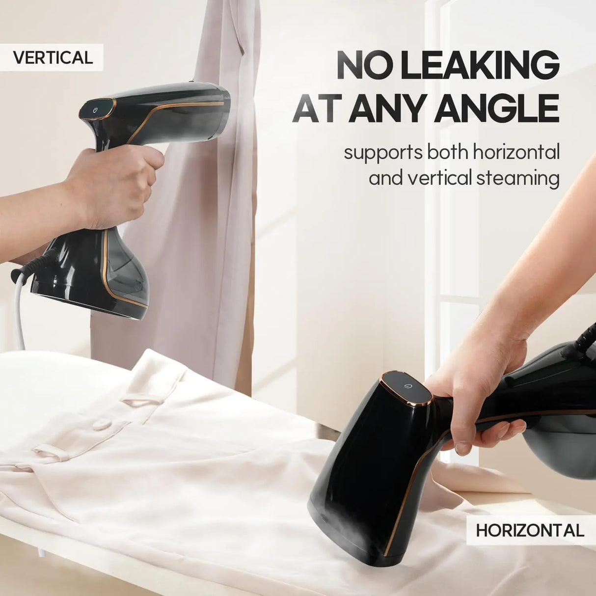 1500W Handheld Garment Steamer 3 Steam Levels Fast Heat Up Travel Home