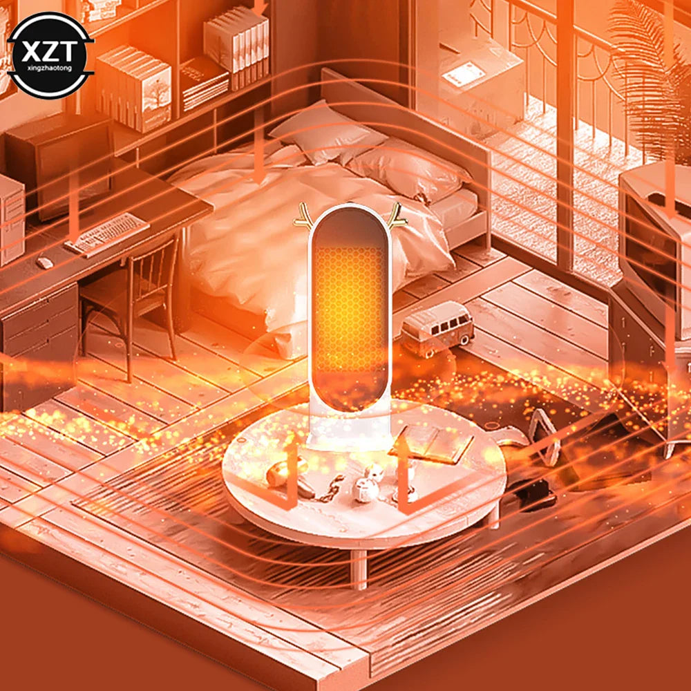 500W Desktop Electric Heater Smart Thermostat Fan Heater Fast Heating for Home