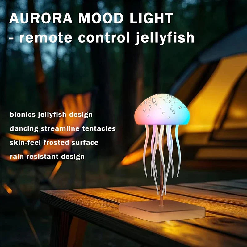 LED Jellyfish Lamp 9 Tentacles Color Changing Remote Night Light Ultra Battery