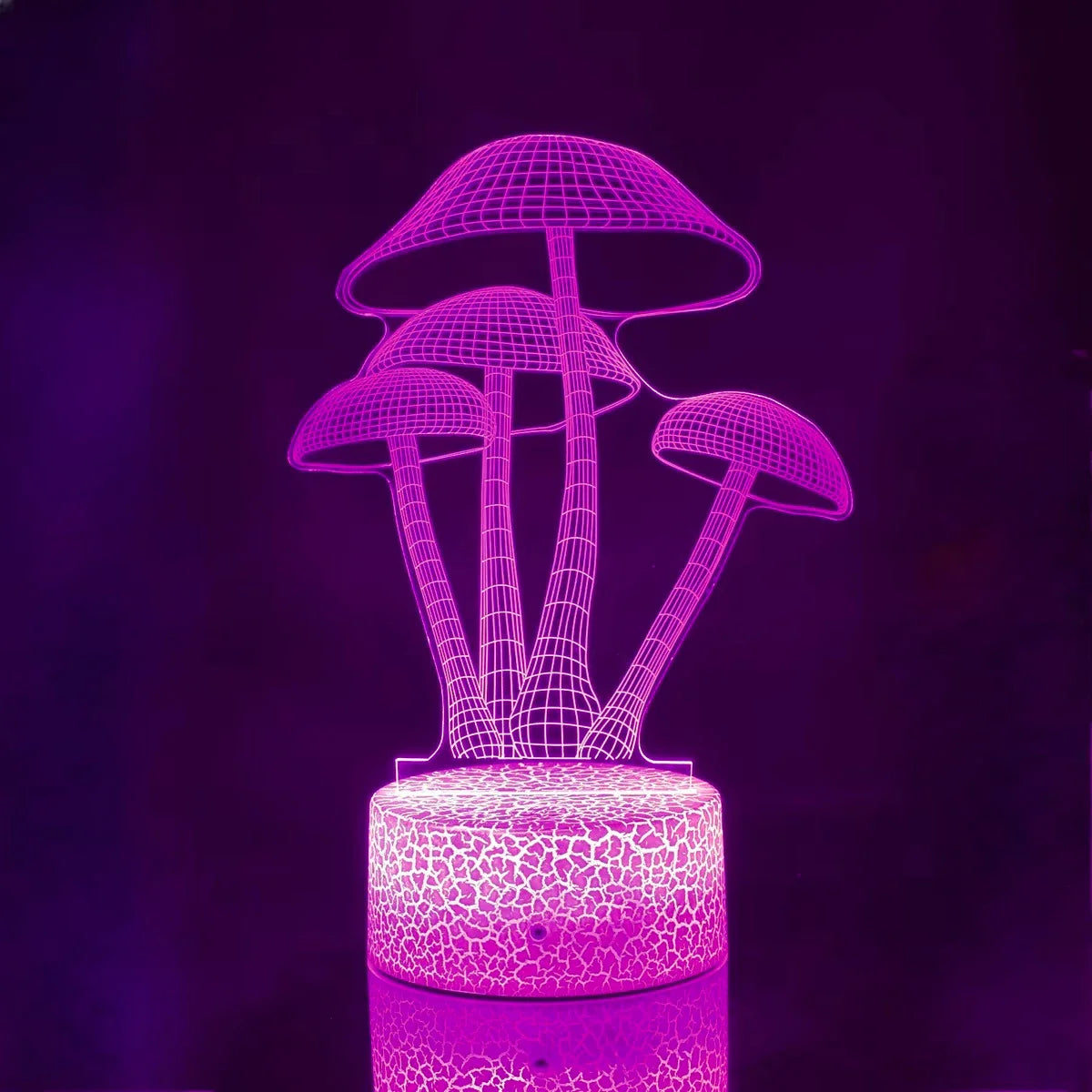 Mushroom 3D LED Night Light for Kids Bedroom Color Changing Illusion Bedside Lamp