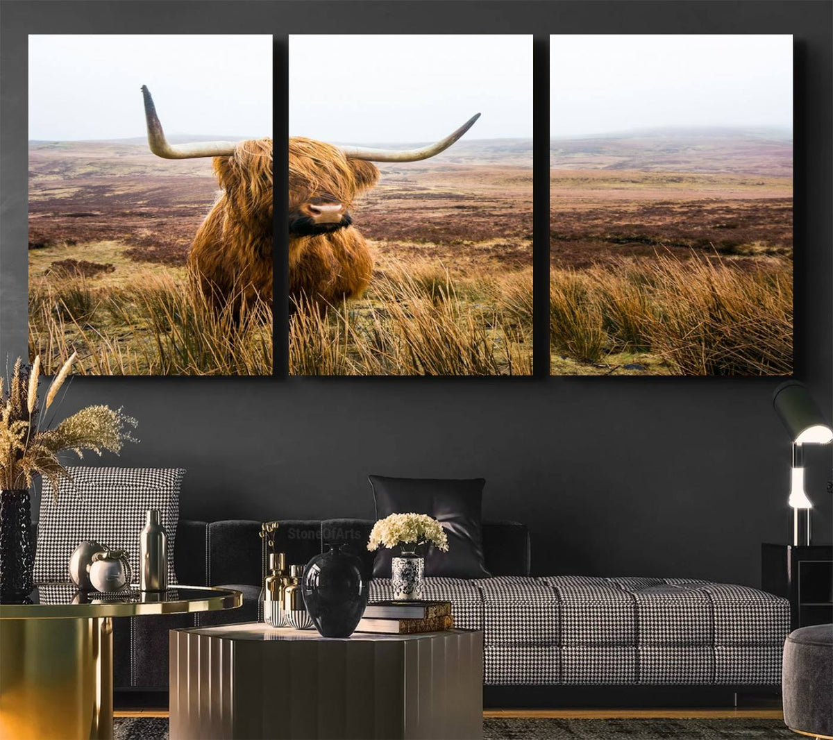Scottish Highland Cow Cattle Art Print Farmhouse Wall Art
