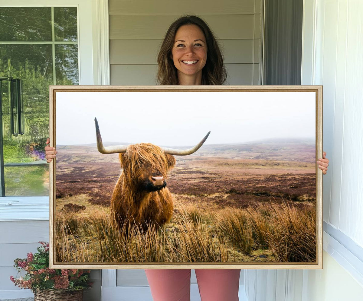Scottish Highland Cow Cattle Art Print Farmhouse Wall Art