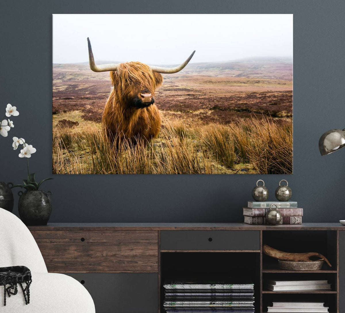 Scottish Highland Cow Cattle Art Print Farmhouse Wall Art