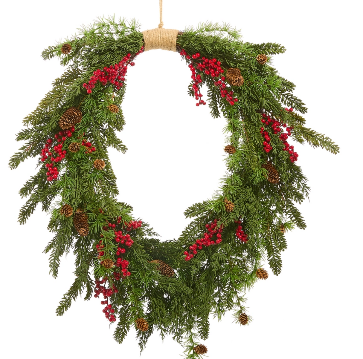 34" CEDAR AND BERRY WREATH
