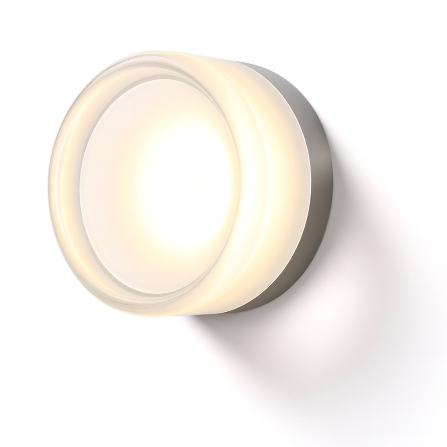 Modern Glass Round LED Wall Sconce 1-Light Aluminium Indoor Wall Lamp