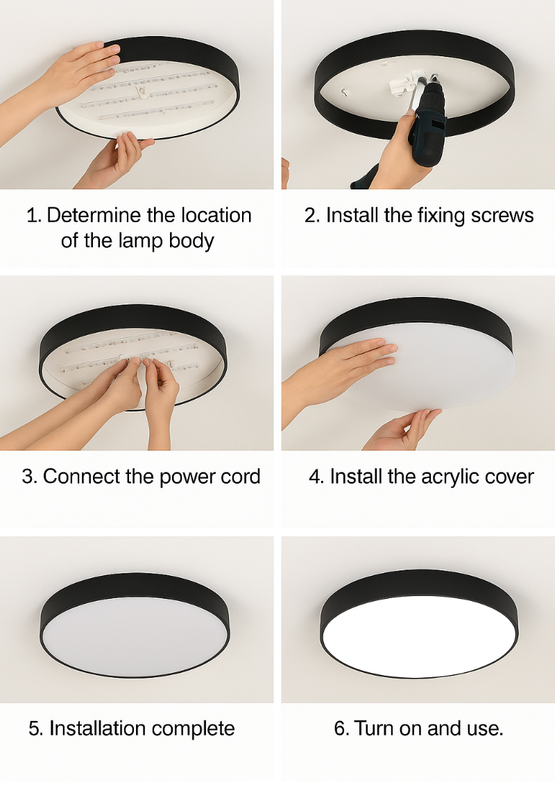 Nordic Solid Wood Round Ultra Thin LED Flush Mount Ceiling Light 18W