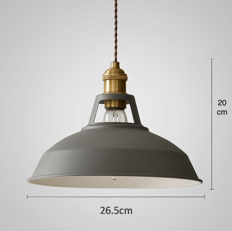 Industrial Colourful Metal Dome Pendant Light LED 1-light