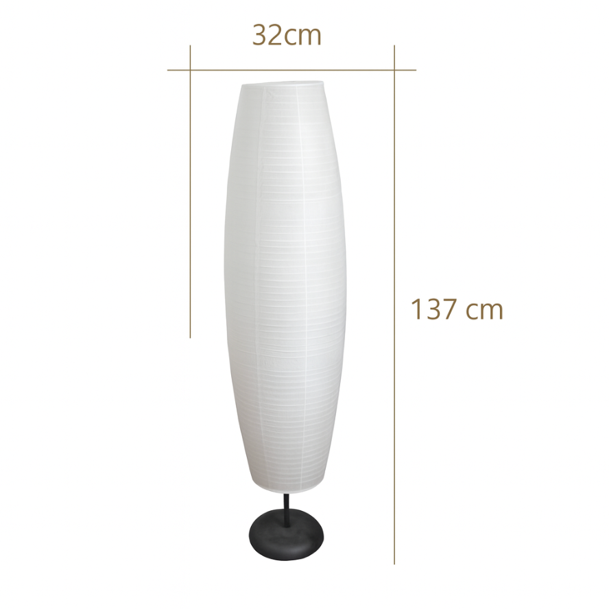 Nordic Rice Paper Column Floor Lamp 2-Light Tri-Color Lighting