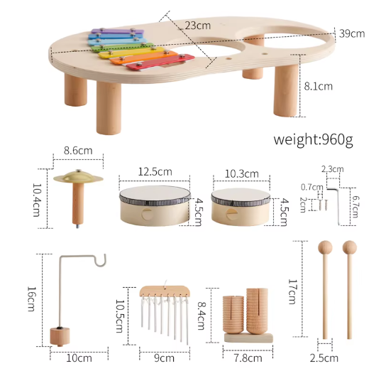Montessori Baby Music Table Wooden Xylophone Educational Toy Gift