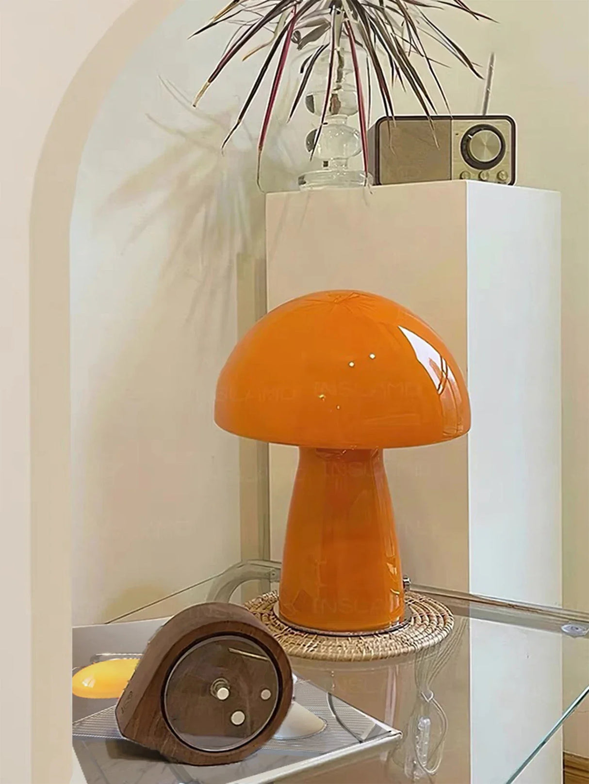LED Mushroom Table Lamp USB Tri Color Ambient Light Bedside Dining Camping Decor