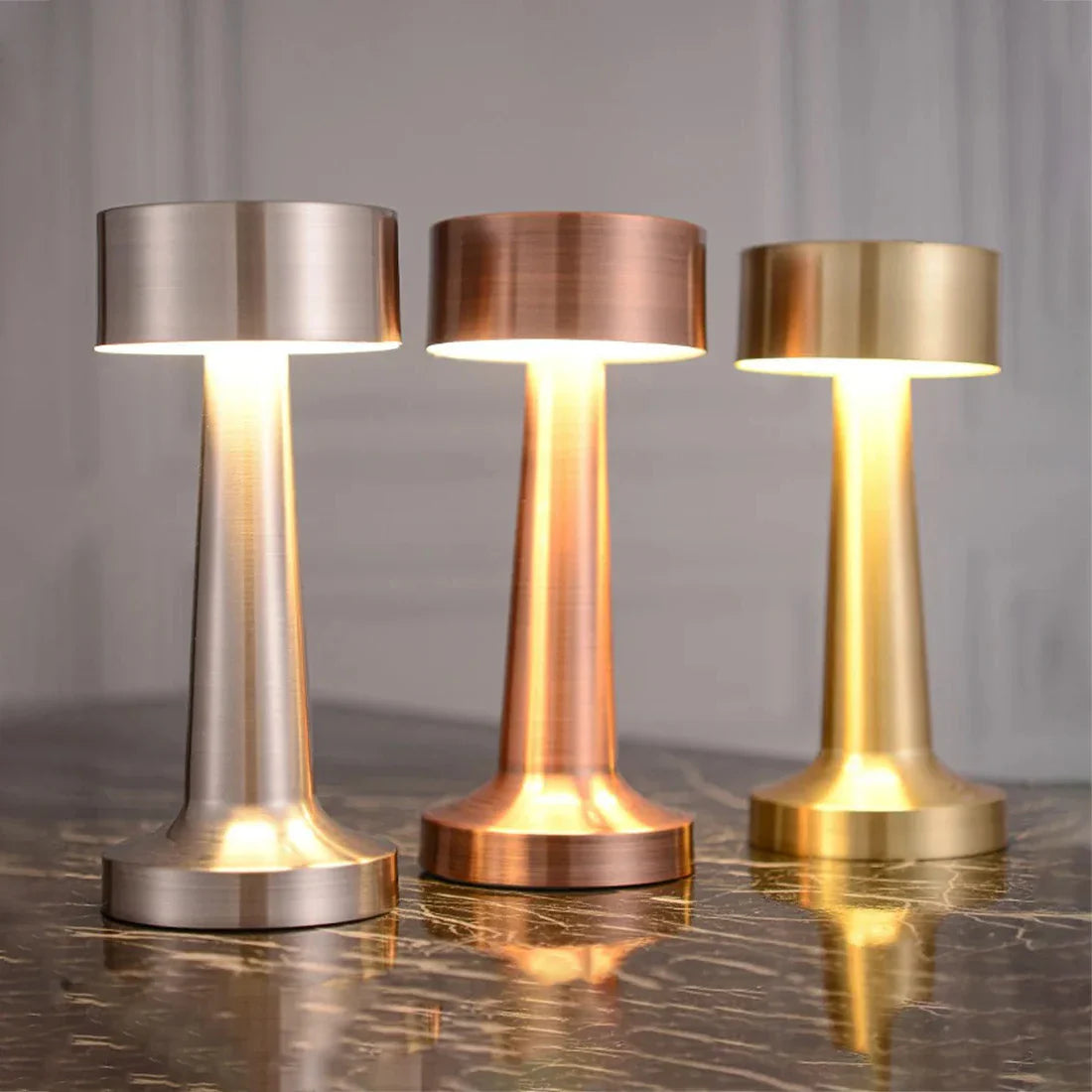 Touch LED Table Lamp 3 Color Modes Rechargeable Mushroom Night Light Desk