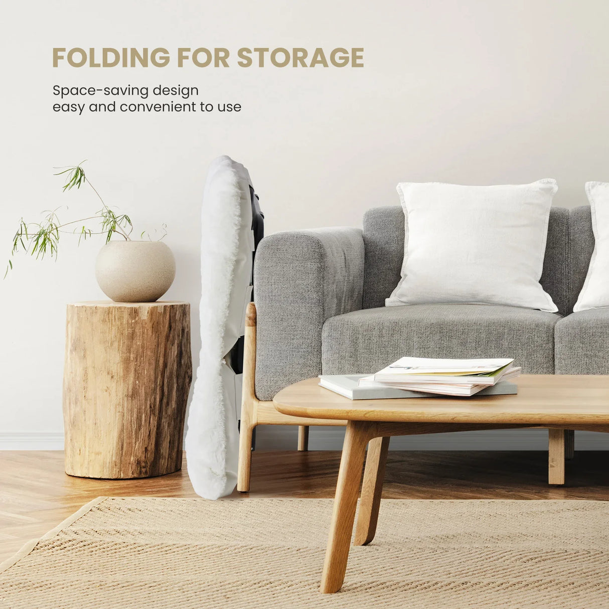 Faux Fur Saucer Chair Folding Lounge Chair Padded Cozy Reading Chair 28 Inch