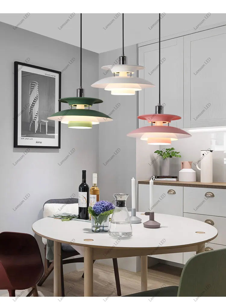 Danish UFO Pendant Ceiling Light – E27 Hanging Lamp for Bedroom & Dining Room