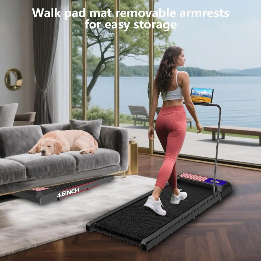 3-in-1 Walking Pad Treadmill 2.5HP with Incline & Handle Bar Compact Home Use
