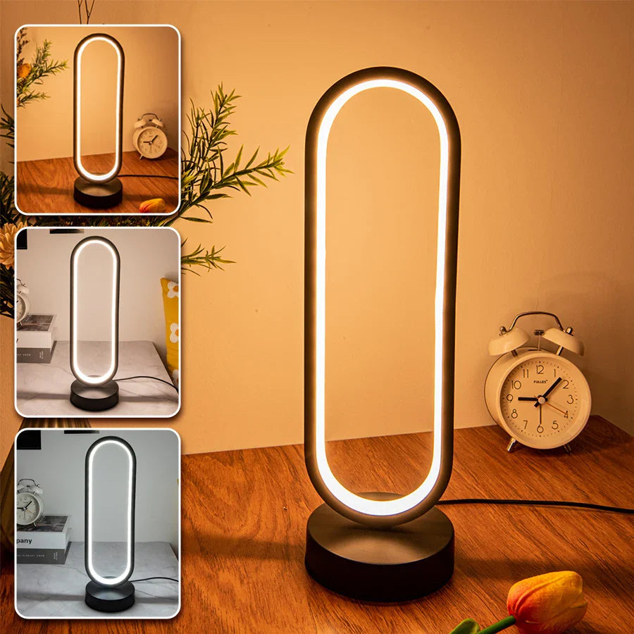 Spiral LED Night Light Dimmable Desk Lamp 3-Color Reading Bedside Bedroom Decor