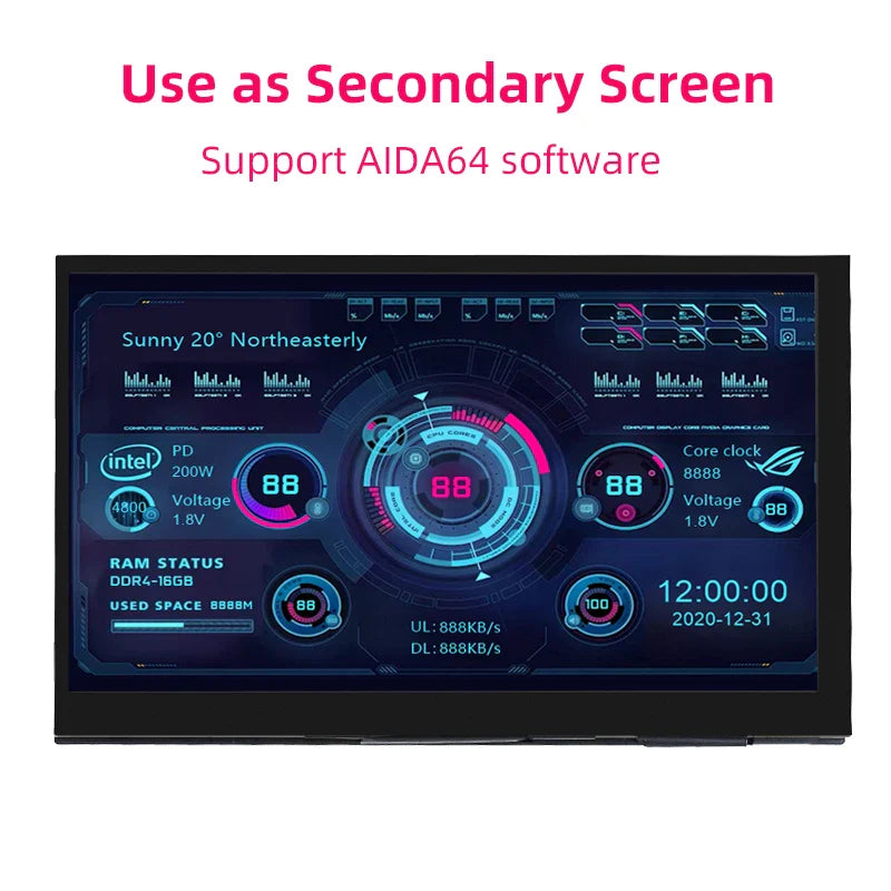 7" Portable Touch Screen Monitor IPS LCD 1024x600 for Raspberry Pi PC Laptop