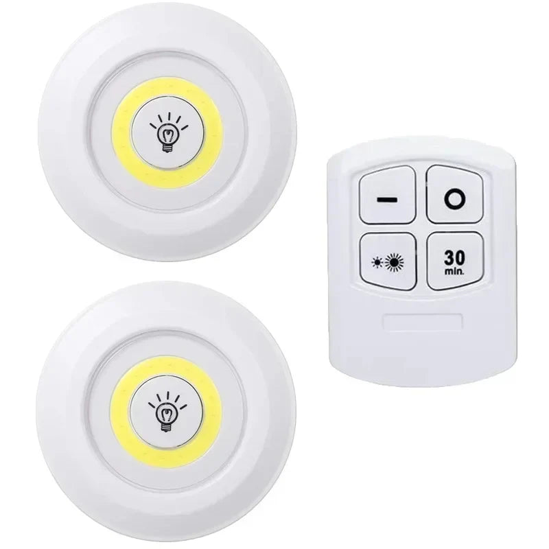 Dimmable LED Under Cabinet Light Remote Battery Operated Closet Night Lamp