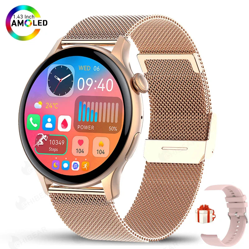2025 AMOLED Smartwatch for Women Health Monitor AI Voice Bluetooth Call Watch