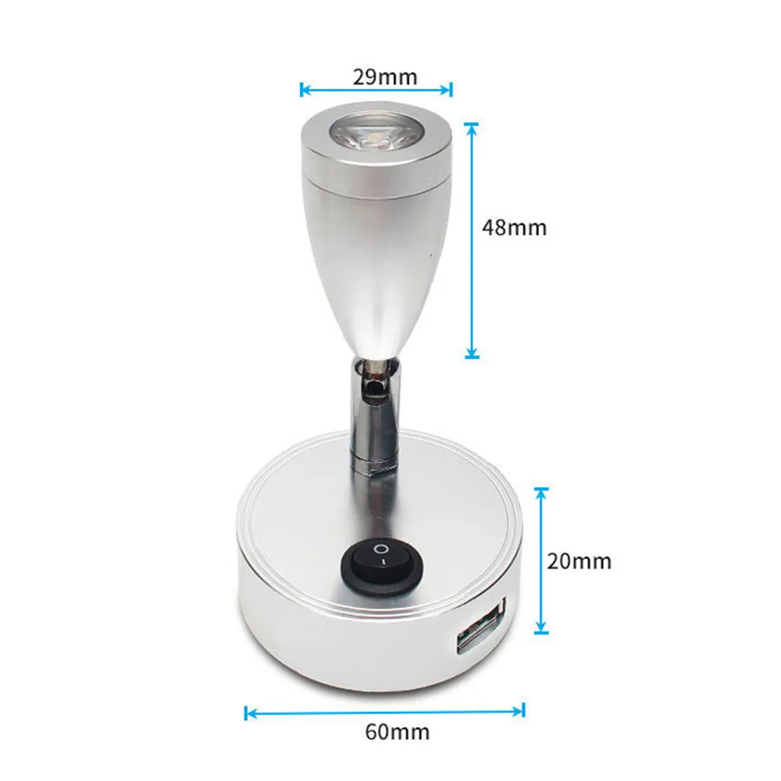 LED RV Reading Light 12V/24V with USB Port – Camper, Boat, Trailer Interior Lamp