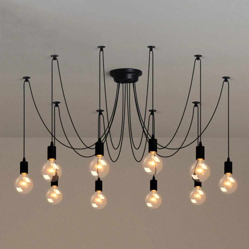 DIY Spider Chandelier Vintage Industrial Pendant Ceiling Light Home Hanging Lamp