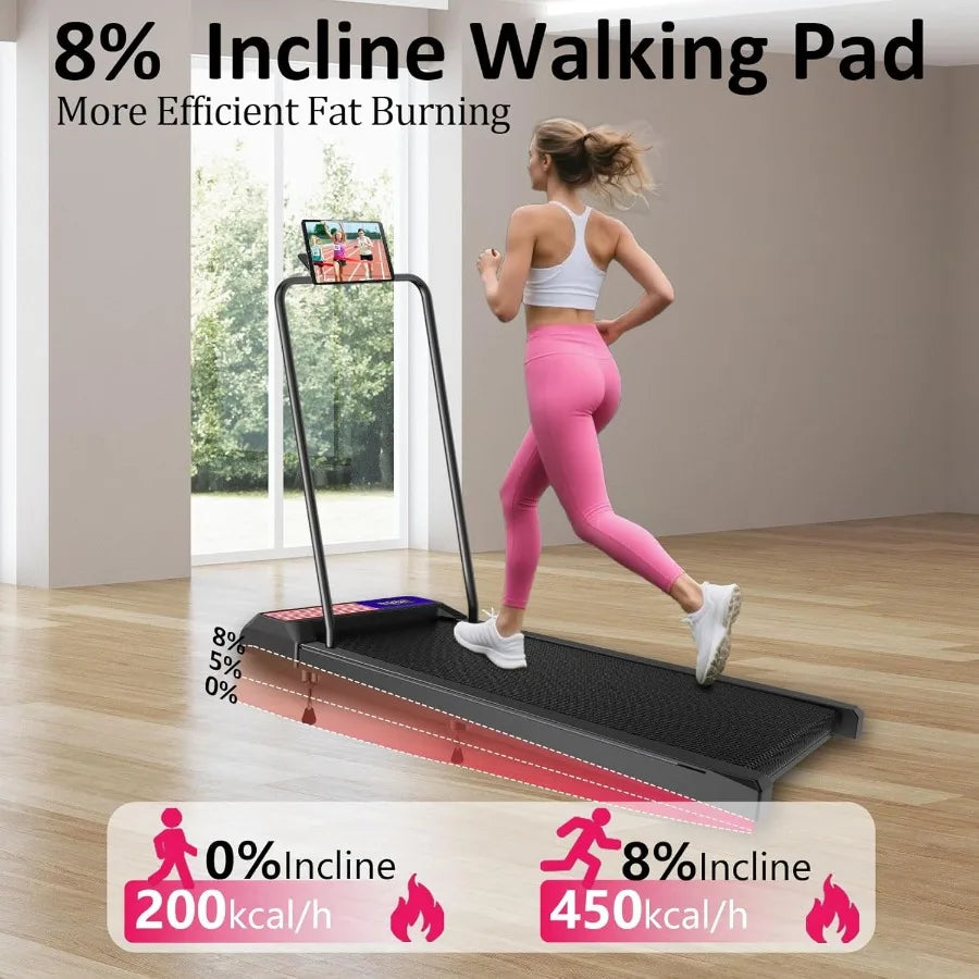 3-in-1 Walking Pad Treadmill 2.5HP with Incline & Handle Bar Compact Home Use