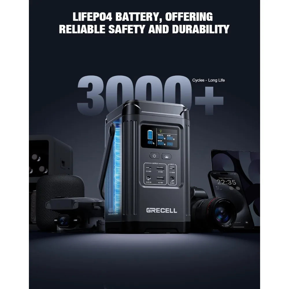 240W Portable Power Station 154Wh USB-C PD LiFePO4 Battery 7-Port Camping Home