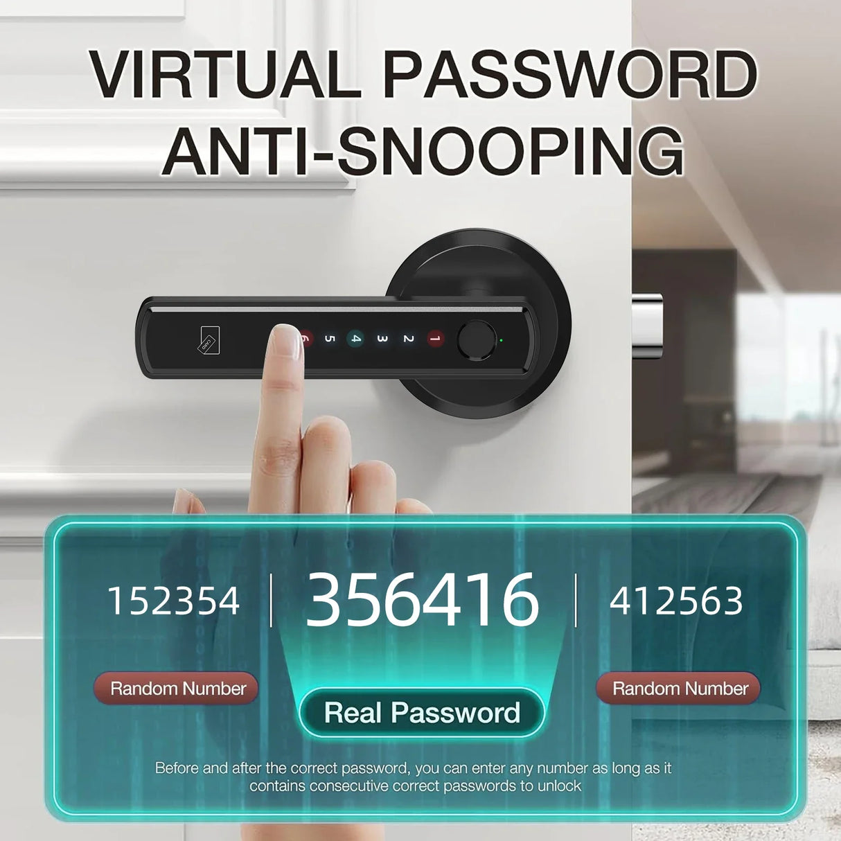 Fingerprint Smart Door Lock with App Control Touchscreen Keypad Passcode Unlock