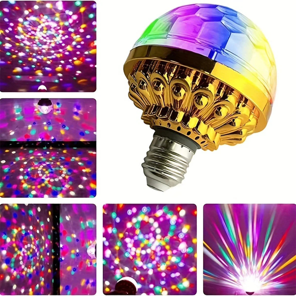 E27 RGB Rotating Stage Light LED Disco Party Projector Lamp for DJ Bar Home