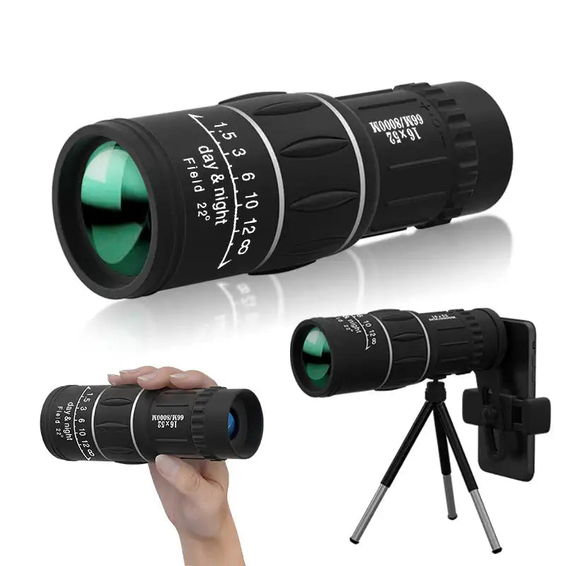 16x52 High Power Monocular Telescope Dual Focus Zoom Long Range Outdoor Viewing Scope