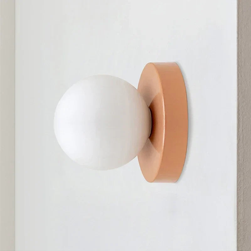 Nordic Glass LED Wall Lamp Orb Sconce for Bedroom Hallway Staircase