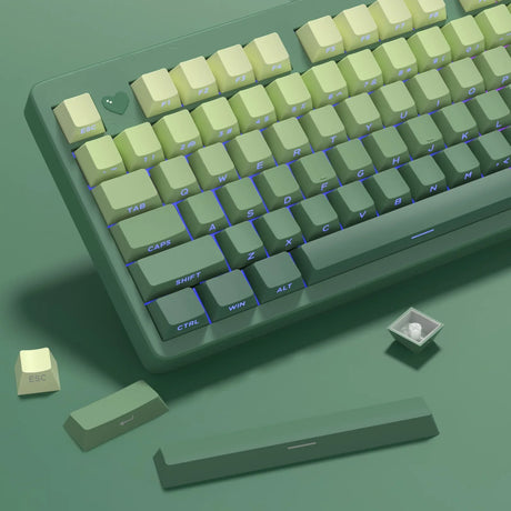 133-Key-Gradient-Green-PBT-Keycaps-Cherry-Profile-Double-Shot-Side-Printed-Set-Keyboard-Keys-&-Caps