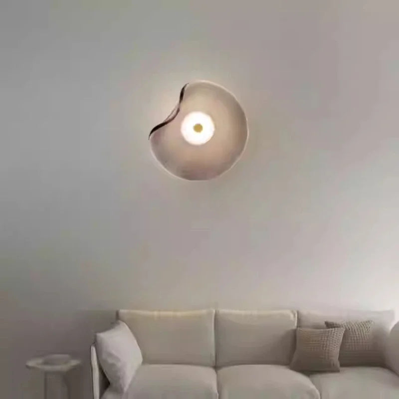 Nordic Glass LED Wall Lamp Minimalist Round Sconce for Bedroom Living Room