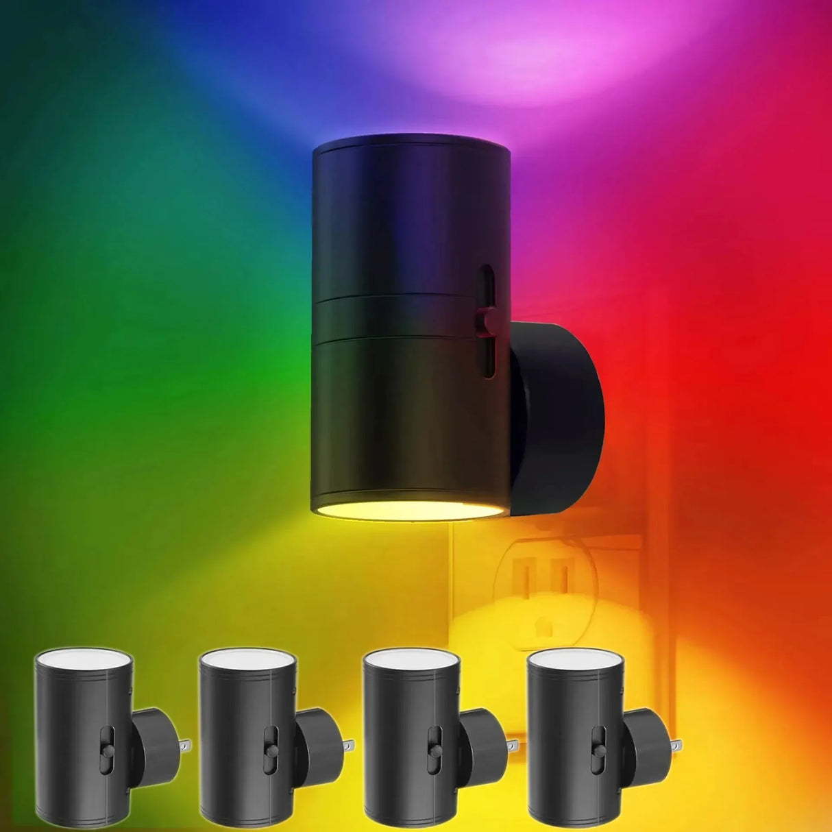 Plug In Dimmable LED Night Light Auto Sensor Bedside Bathroom Hallway Lamp