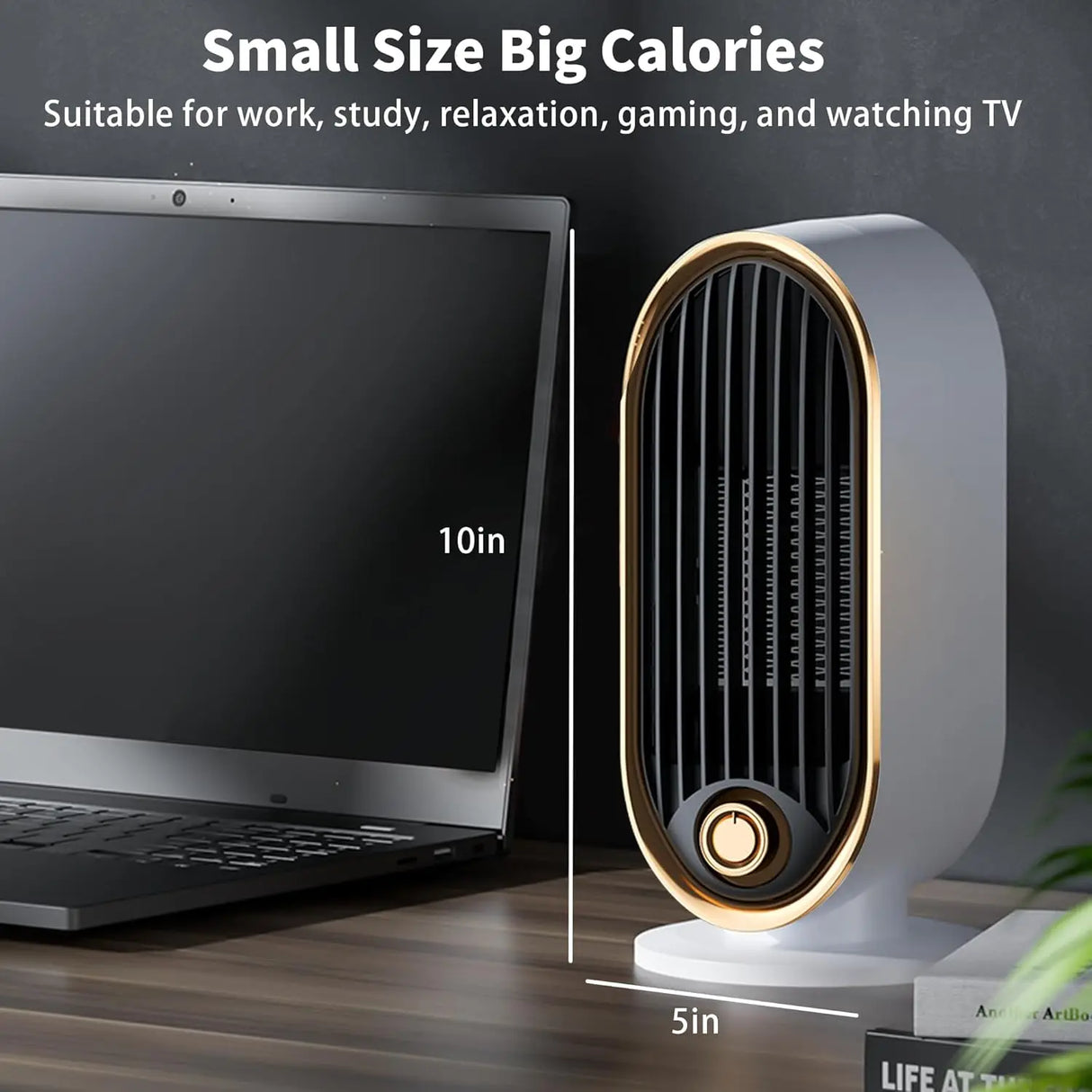 800W Portable Space Heater Fast Heating with Thermostat Tip-Over Protection