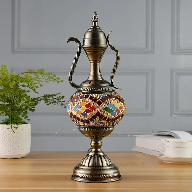 Turkish Retro Coffee Pot LED Desk Lamp Decorative Night Light Home Decor