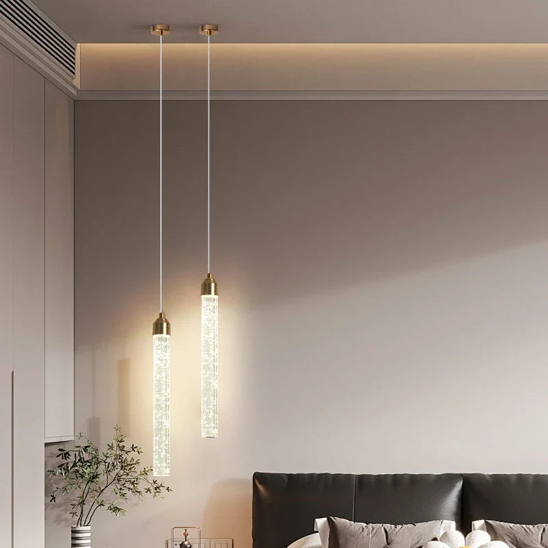 Luxury Crystal Pendant Light Gold Fixtures Hanging Lamp for Living Room Bedroom