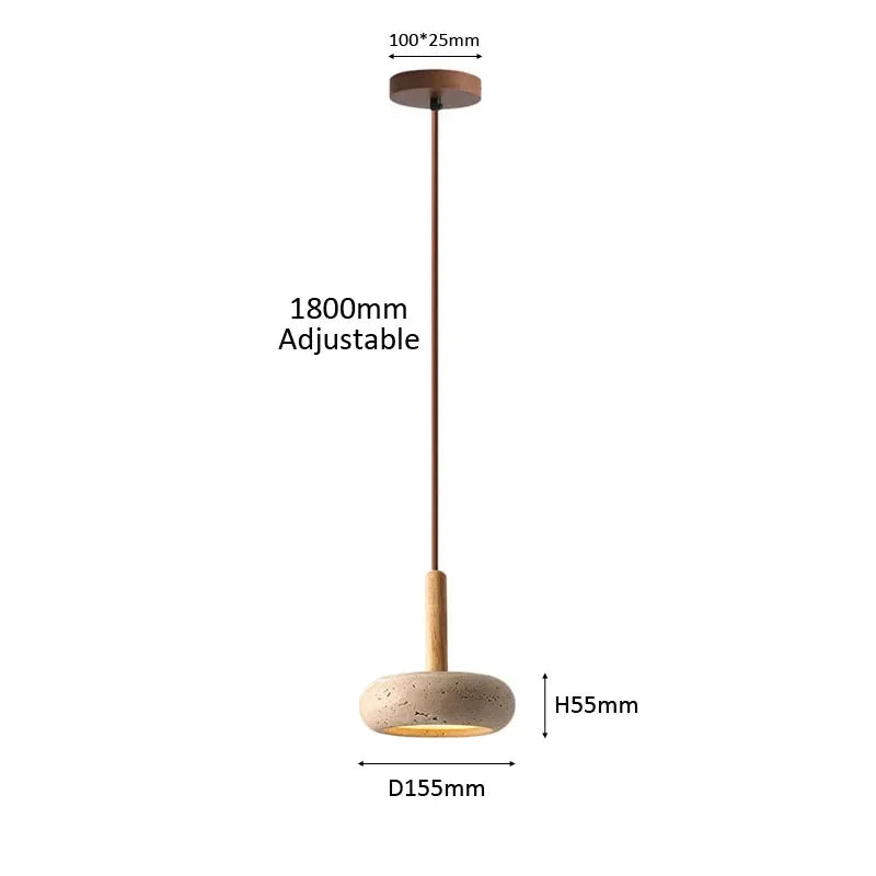 Wabi Sabi Yellow Stone LED Pendant Light – Modern Circular Hanging Lamp 2025