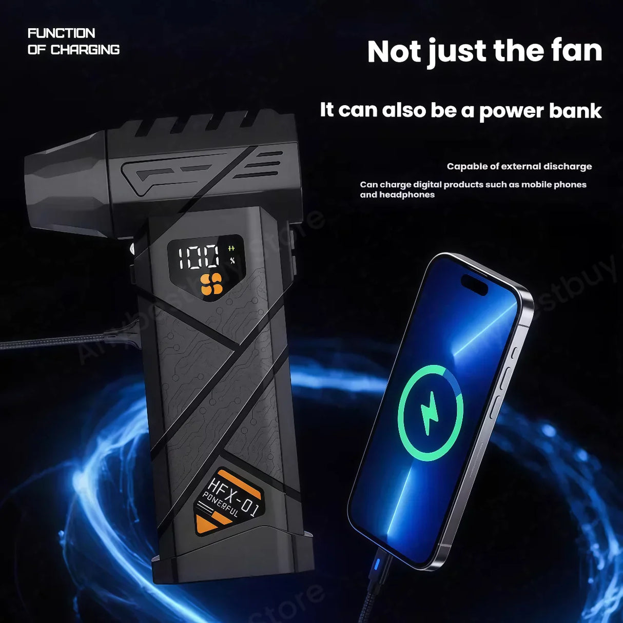 Wireless Air Blower – HFX-01 Turbo Compressed Duster with Strong Airflow & Power Bank