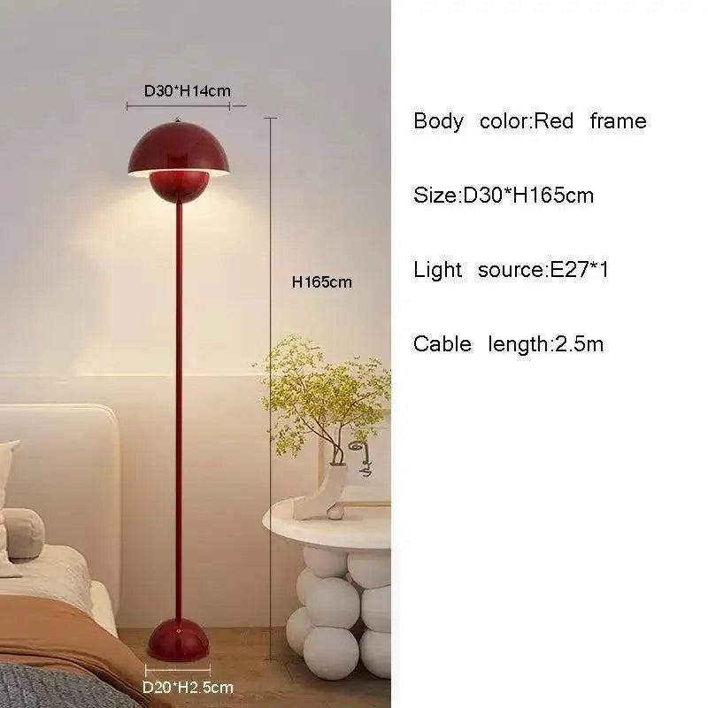 Modern Cream LED Floor Lamp E27 Bulb Minimalist Light for Bedroom Living Room