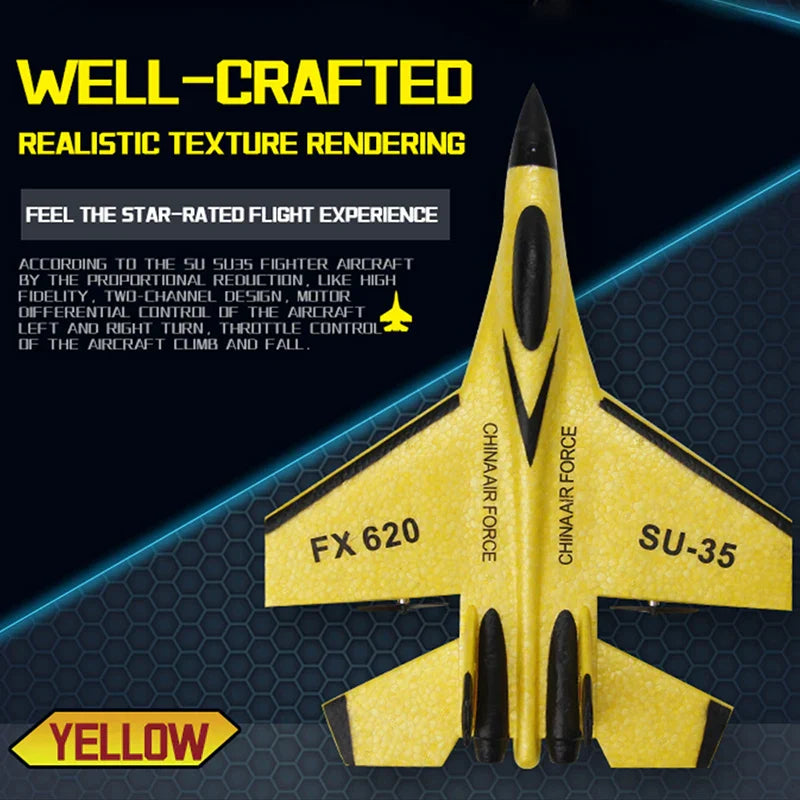 Kids RC Airplane 2.4GHz Fighter Jet Glider Remote Control Plane