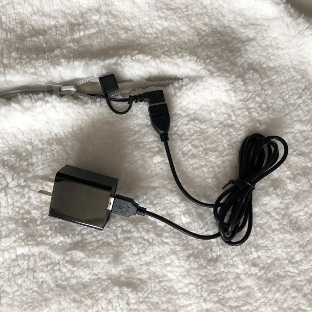 USB Electric Heated Blanket 140CM with Timer for Bed, Office, Back and Knee Warmth