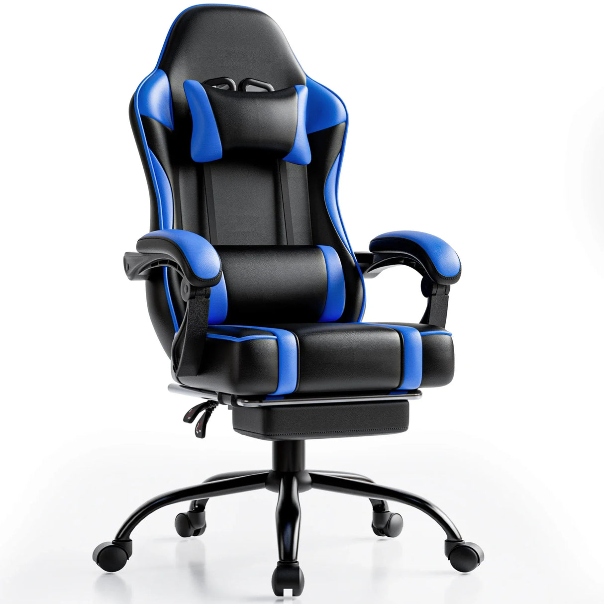 Gaming Chair with Footrest Reclining PU Leather Ergonomic Office Desk Chair