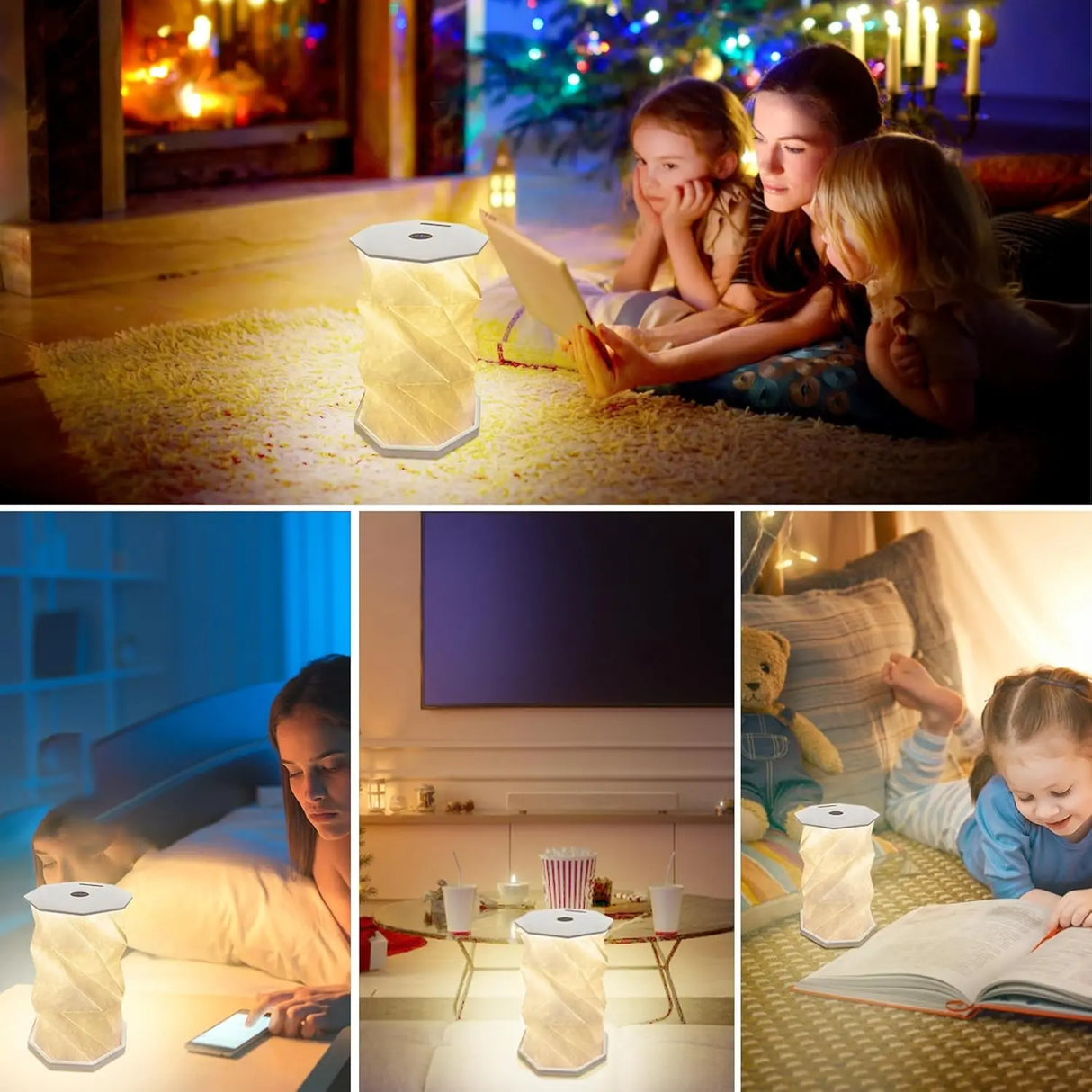 Folding Book Lamp Portable Paper Lantern Dimmable Night Light USB-C Table Lamp