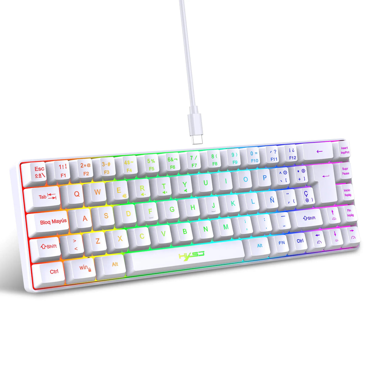 68-Key Gaming Keyboard USB Wired with RGB Backlight