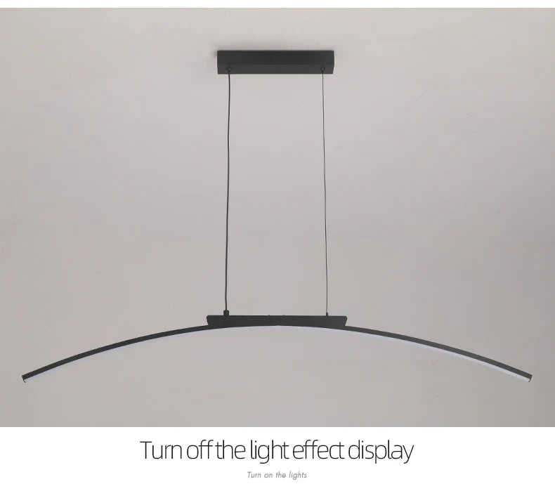 Modern LED Arc Pendant Light – Adjustable Dining Room Hanging Lamp for Kitchen