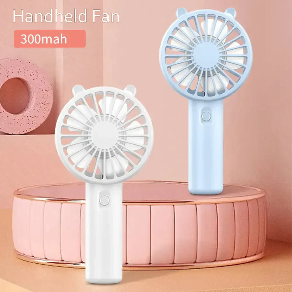 Mini Handheld Fan USB Rechargeable 3-Speed Portable 2-Pack