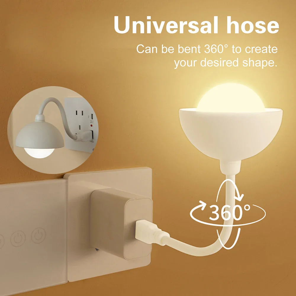 USB Plug In Smart Night Light Remote Touch Control LED Bedside Lamp Bedroom