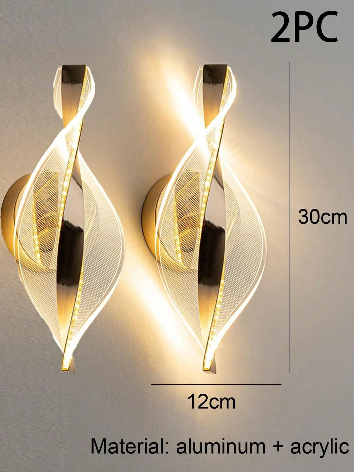 Modern LED Wall Lamp – Gold/Black Acrylic Light for Bedroom, Hallway & Living Room
